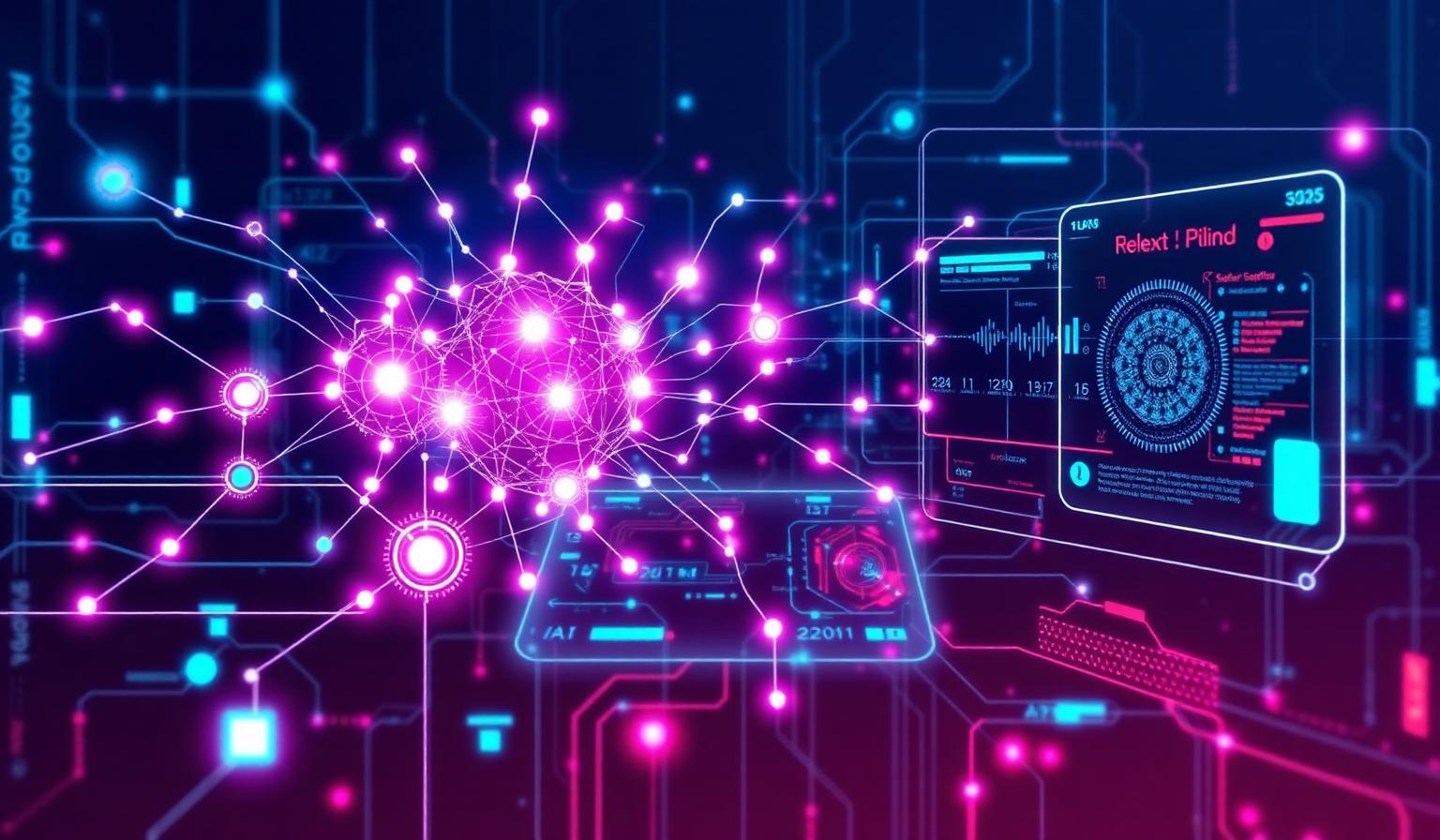 Meilleurs outils IA générative 2026 : ChatGPT, Claude, Gemini, Midjourney, Sora et Cursor illustrés sur interface holographique